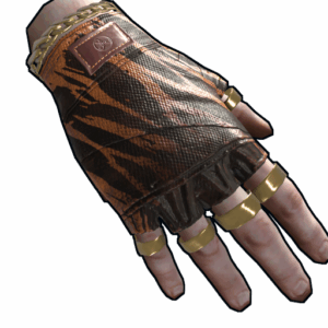 Gold Chains Leather Gloves