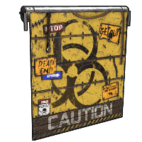 Caution Garage Door