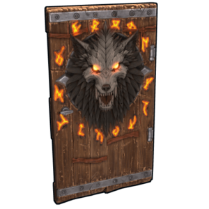 Wolf Warrior Wooden Door