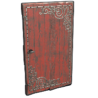 Red Decorative Wood Door